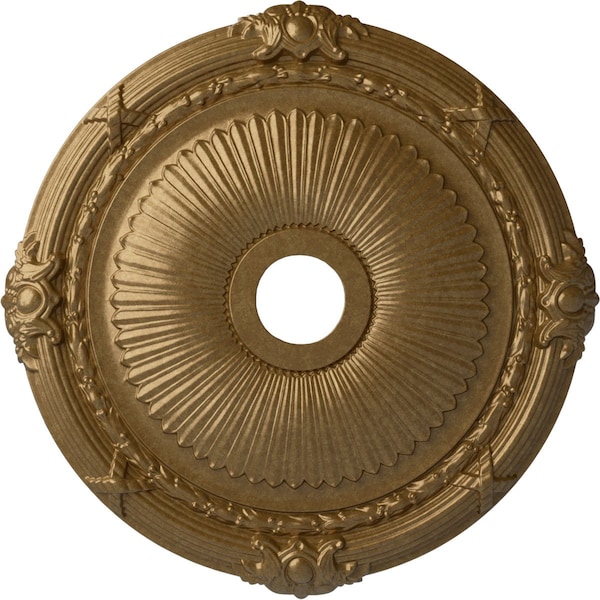 Ekena Millwork Heaton Ceiling Medallion (Fits Canopies up to 6 1/2"), 27 1/2"OD x 3 7/8"ID x 2 1/4"P, Pale Gold CM27HEPAS - main
